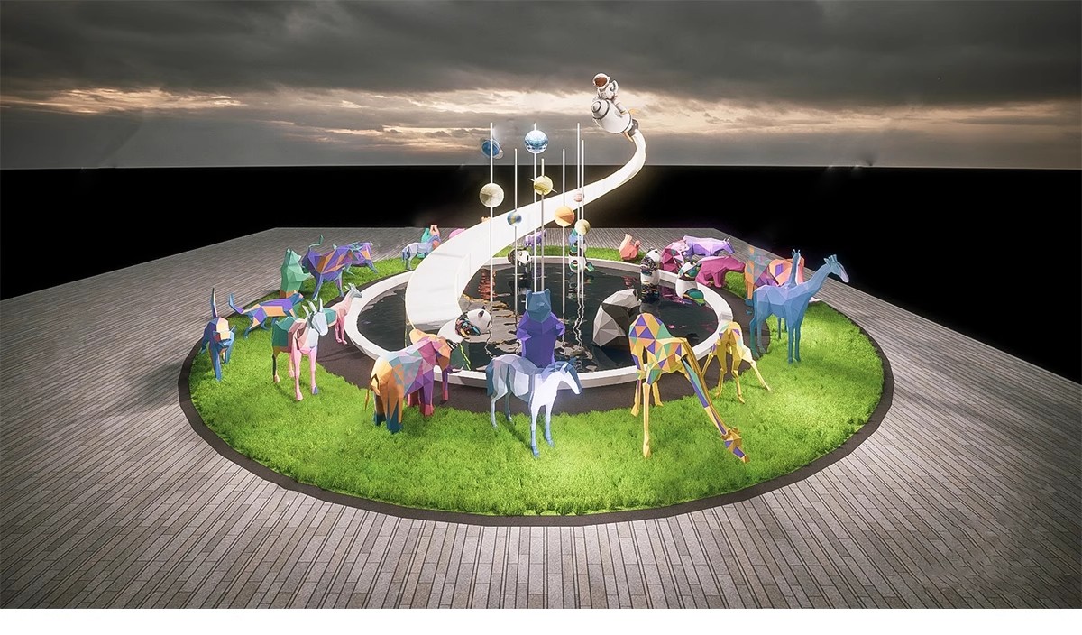 图片[27]-商业街卡通动物雕塑su模型商业广场公园景观小品熊猫麋鹿草图大师-大怪兽分享