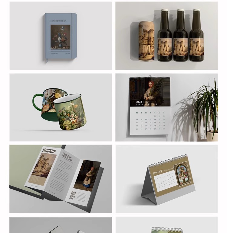 图片[13]-文创提案书包口罩艺术品牌VI应用周边设计作品展示样机PSD素材PS-大怪兽分享