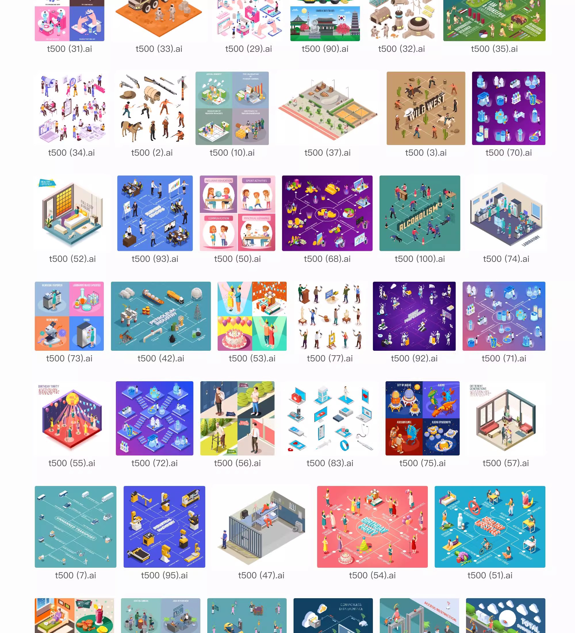图片[27]-2.5d现代自然历史科技博物馆建筑艺术美术展插画ai矢量设计素材-大怪兽分享
