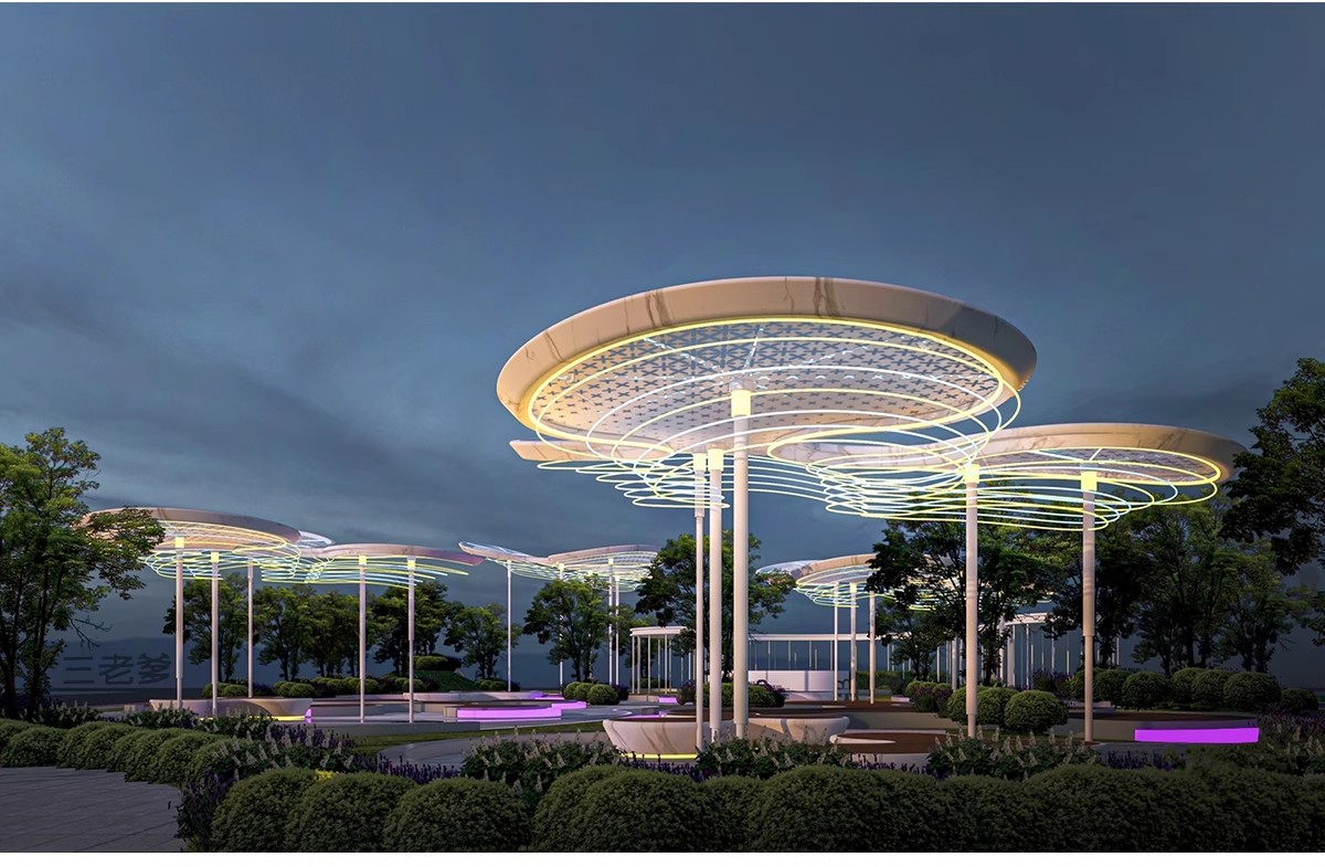 图片[25]-异形弧形廊架SU模型公园亭子广场休闲亭长廊景观构筑廊架SketchUp-大怪兽分享