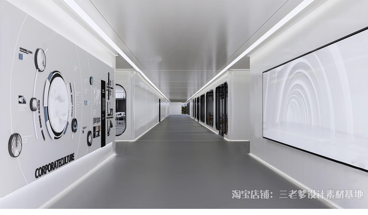 图片[27]-过道走廊su模型现代新中式工装酒店公司办公餐饮空间场景草图大师-大怪兽分享