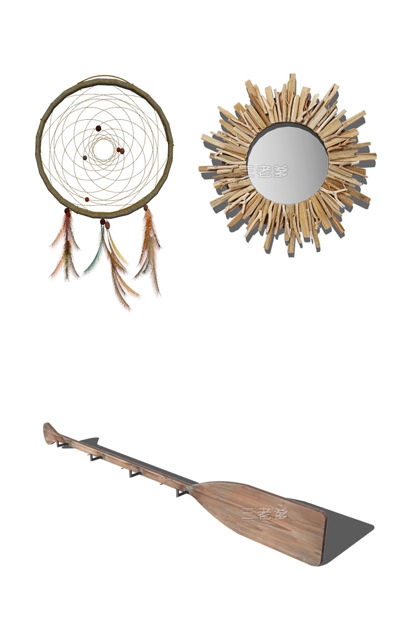 图片[28]-新中式日式原木风民宿室内软装陈设装饰品摆件草图大师SU模型素材-大怪兽分享