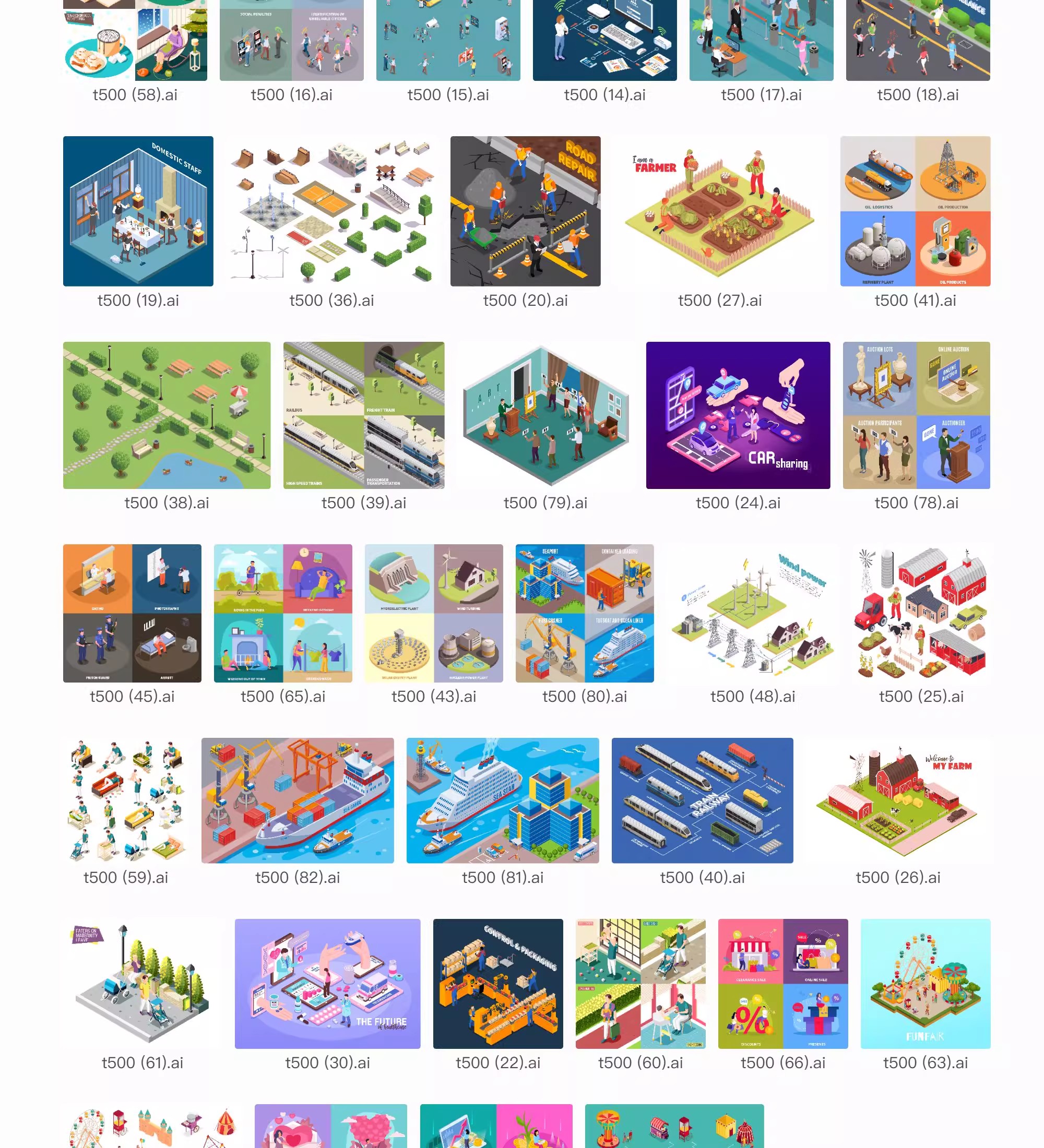 图片[28]-2.5d现代自然历史科技博物馆建筑艺术美术展插画ai矢量设计素材-大怪兽分享