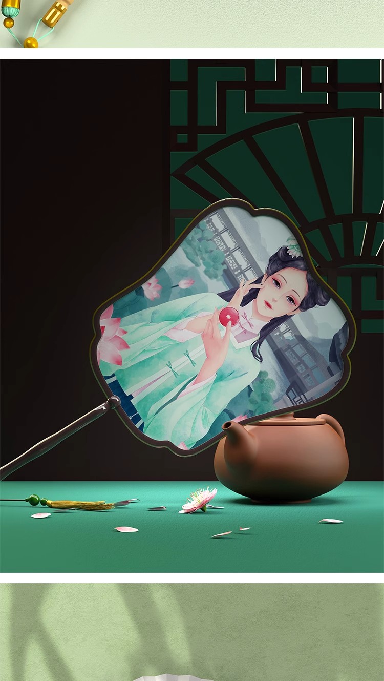 图片[17]-中式国潮传统风格扇子纸扇团扇文创vi智能贴图样机PS设计素材模板-大怪兽分享