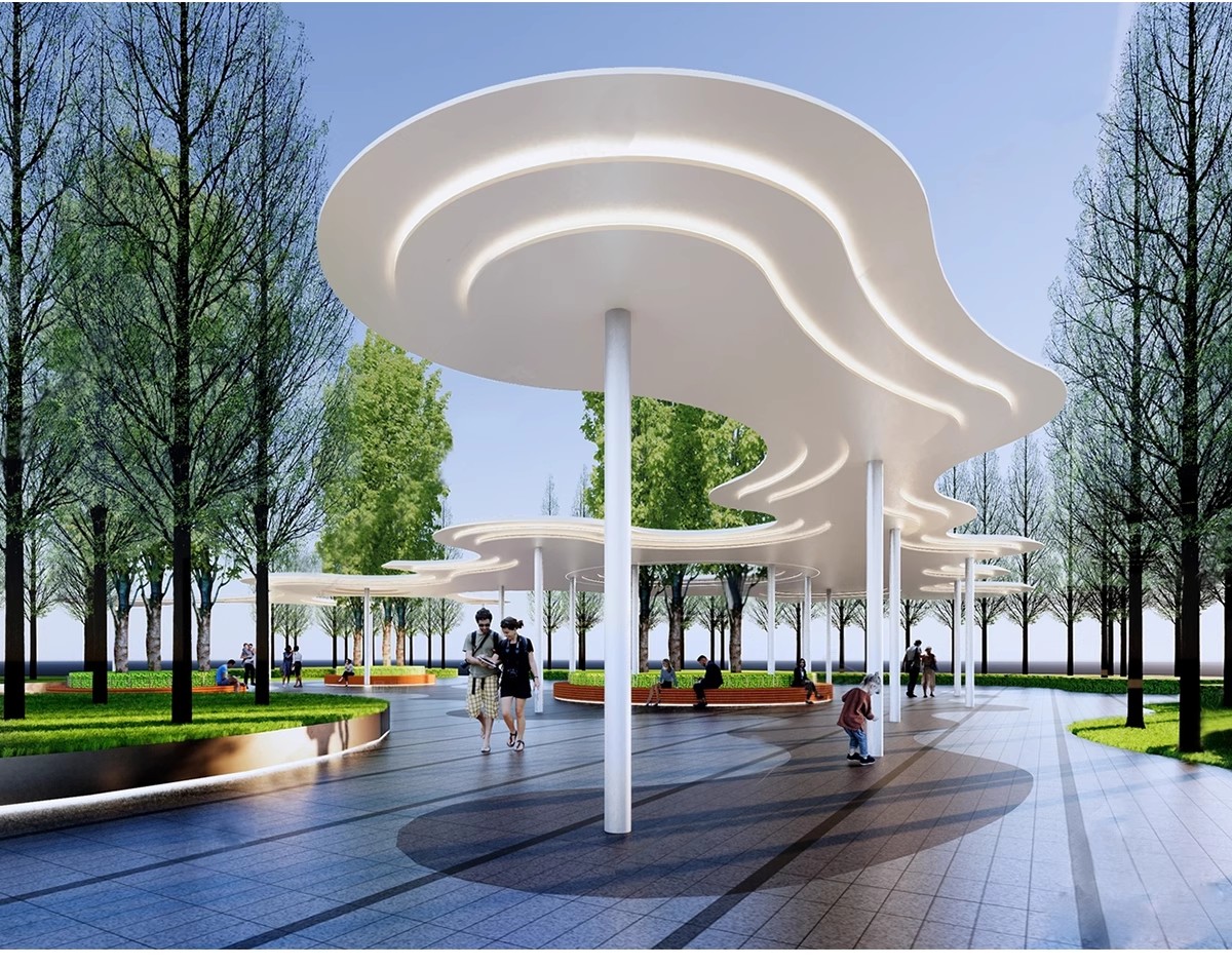 图片[26]-异形弧形廊架SU模型公园亭子广场休闲亭长廊景观构筑廊架SketchUp-大怪兽分享