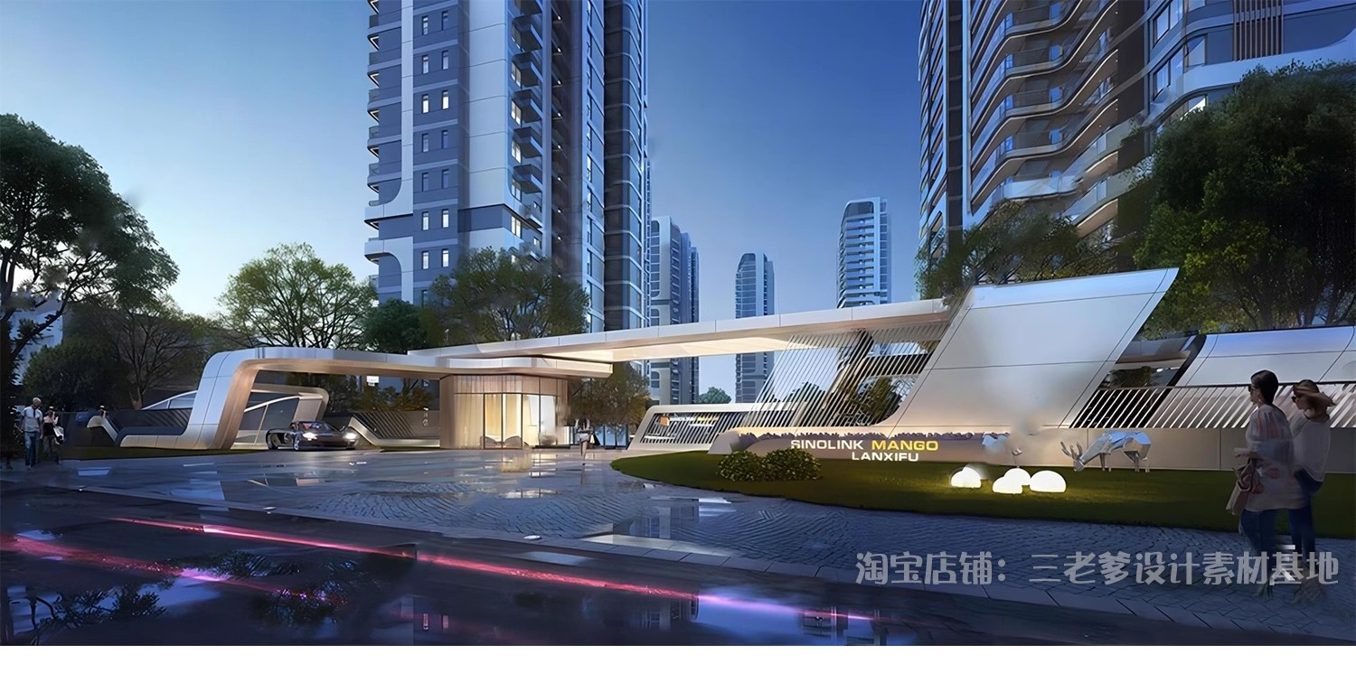 图片[29]-厂区学校入口大门SU模型工业区产业园医院单位小区草图大师素材-大怪兽分享
