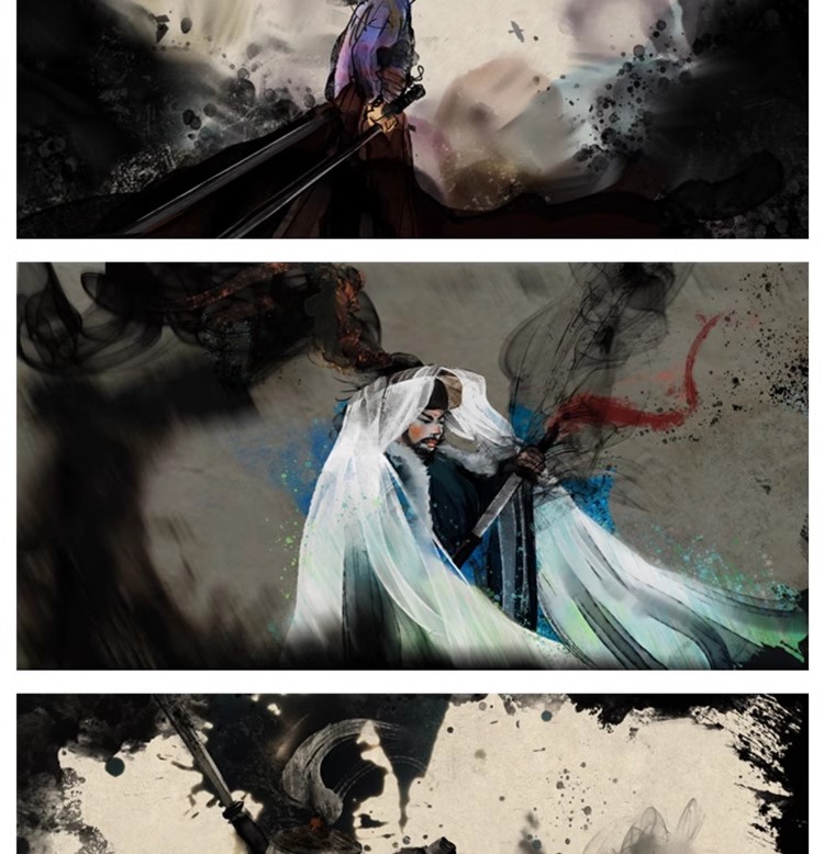 图片[16]-浪人侠客武侠水墨人物中国风手绘插画海报psd设计素材源文件模板-大怪兽分享