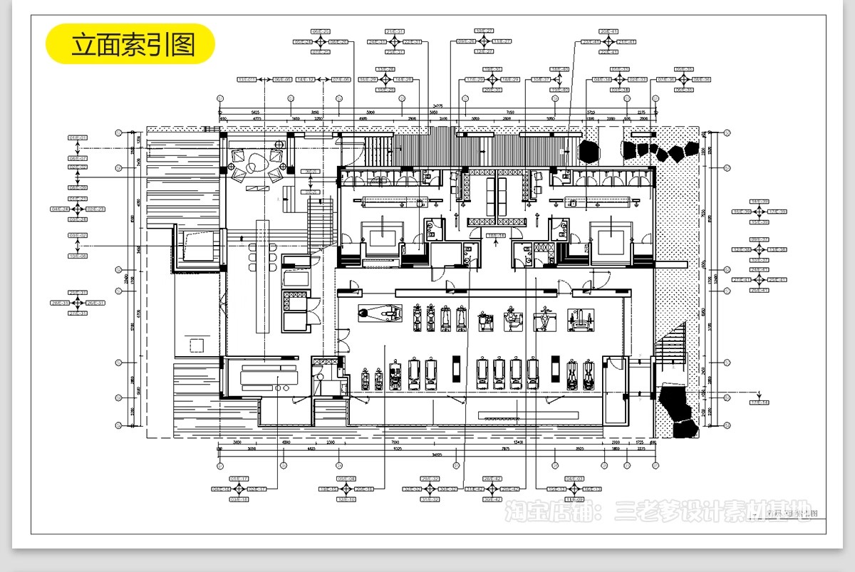 图片[27]-健身房CAD施工图纸工作室装修设计效果图室内平面布置布局方案-大怪兽分享