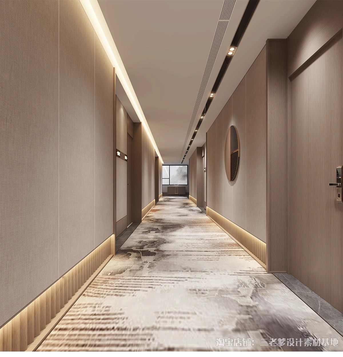 图片[29]-过道走廊su模型现代新中式工装酒店公司办公餐饮空间场景草图大师-大怪兽分享