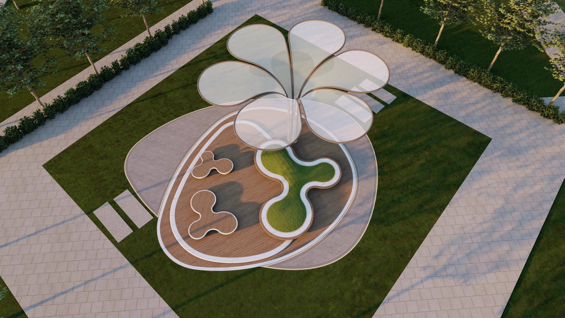 图片[28]-异形弧形廊架SU模型公园亭子广场休闲亭长廊景观构筑廊架SketchUp-大怪兽分享