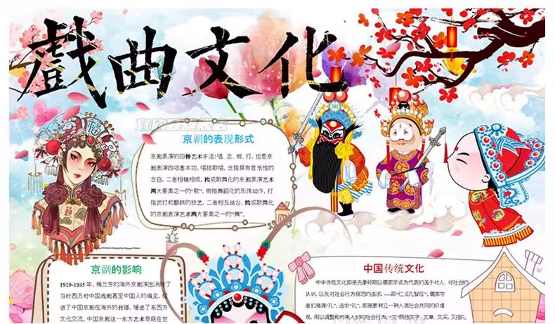 图片[29]-传统文化小报手抄报电子版a4弘扬民族精神美德国学京剧琴棋书画a3-大怪兽分享