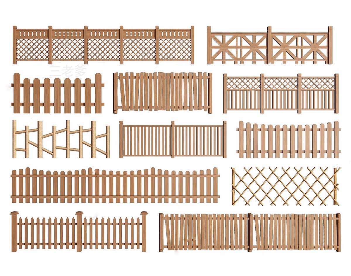 图片[31]-中式雕花防腐木头栏杆景观桥木质扶手围栏乡村护栏SU模型草图大师-大怪兽分享