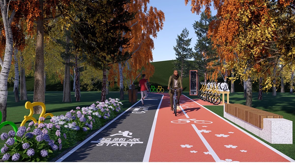 图片[31]-人行道步行道塑胶跑道su模型健身绿道骑行景观道路公园游草图大师-大怪兽分享