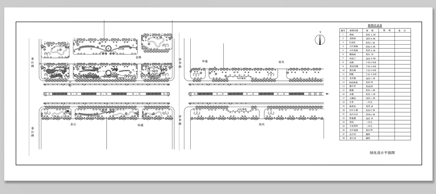 图片[22]-城市道路绿化CAD施工图纸景观种植设计市政公路绿化带平面方案图-大怪兽分享