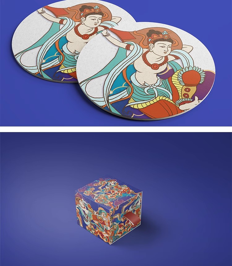 图片[9]-国潮风毕设敦煌飞天插画文创品牌VI提案LOGO展示样机PSD设计素材-大怪兽分享