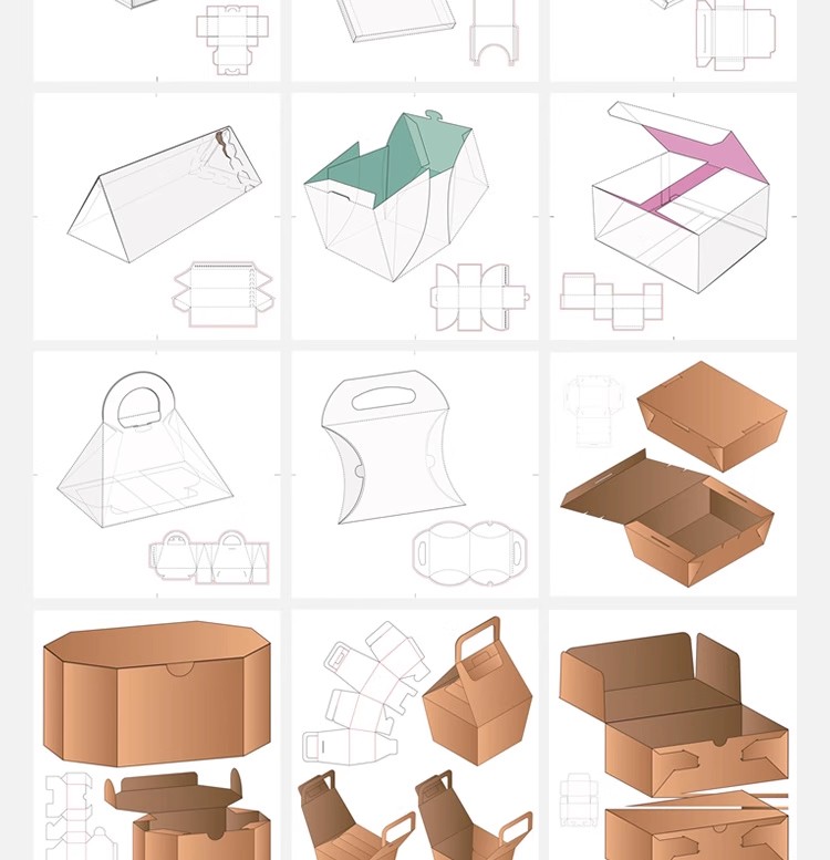 图片[22]-纸盒礼盒包装盒刀版展开图异形纸箱结构刀模效果图设计AI矢量素材-大怪兽分享
