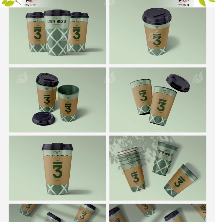 图片[19]-奶茶咖啡杯子文创环保纸杯场景样机VI展示图效果psd设计素材模板-大怪兽分享