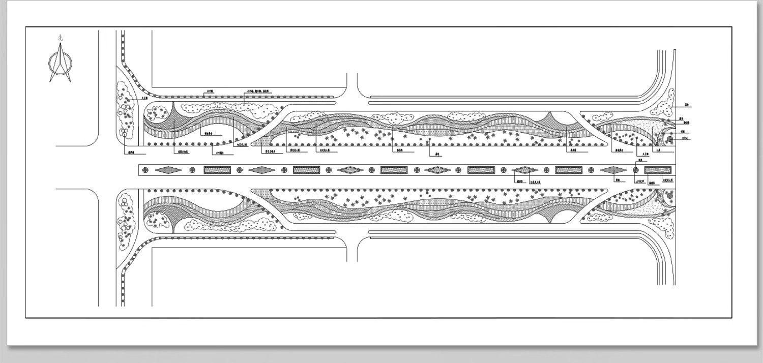 图片[24]-城市道路绿化CAD施工图纸景观种植设计市政公路绿化带平面方案图-大怪兽分享