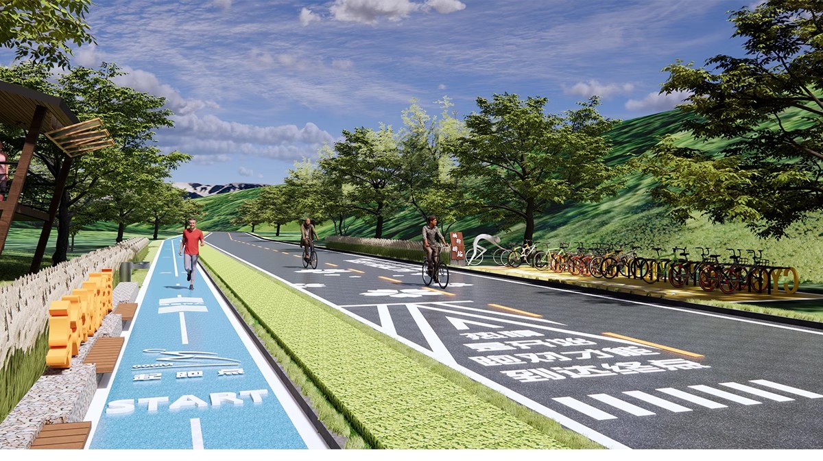 图片[34]-人行道步行道塑胶跑道su模型健身绿道骑行景观道路公园游草图大师-大怪兽分享