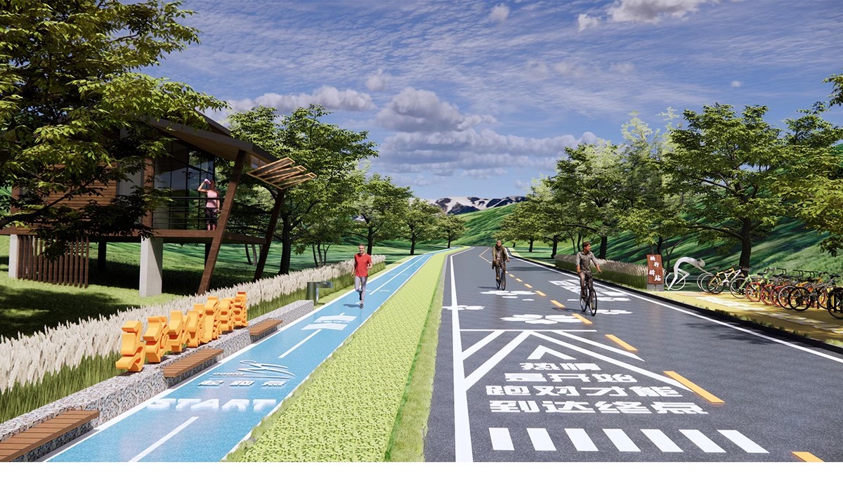 图片[35]-人行道步行道塑胶跑道su模型健身绿道骑行景观道路公园游草图大师-大怪兽分享