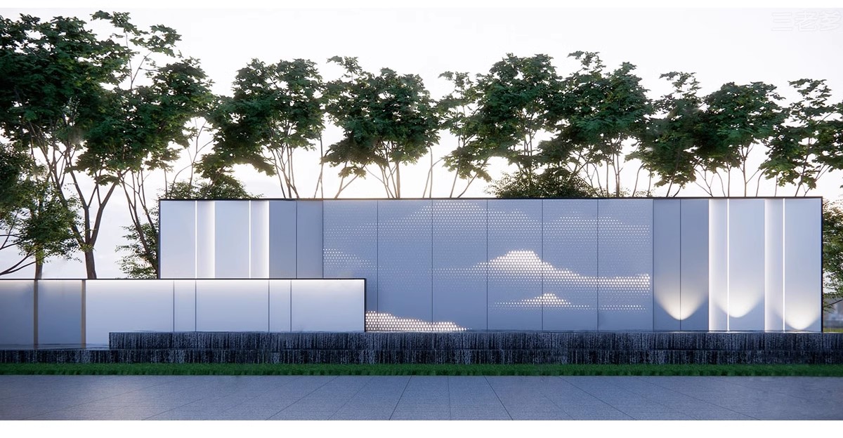 图片[36]-穿孔板冲孔锈板穿洞铝板异形建筑表皮镂空山形渐变纹理景墙su模型-大怪兽分享