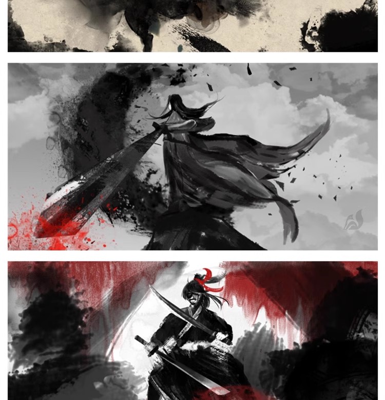 图片[24]-浪人侠客武侠水墨人物中国风手绘插画海报psd设计素材源文件模板-大怪兽分享