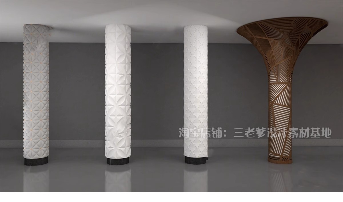 图片[38]-异形柱子装饰柱包柱造型柱现代工业风景观构架柱SU模型库草图大师-大怪兽分享