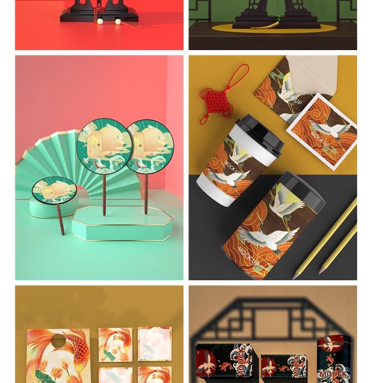 图片[28]-中式文创样机国风国风礼盒包装效果展示智能PSD贴图设计模板素材-大怪兽分享