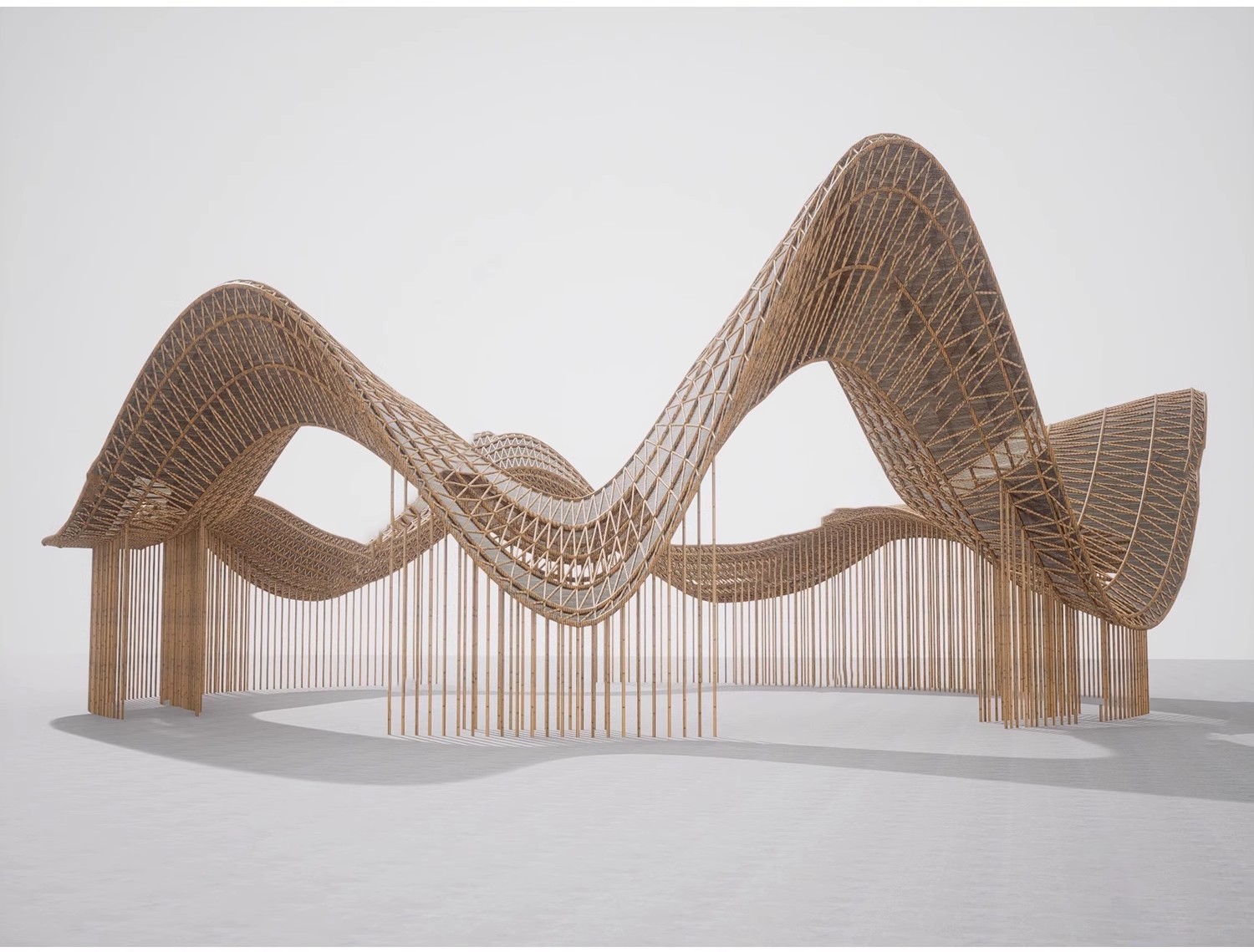 图片[36]-异形弧形廊架SU模型公园亭子广场休闲亭长廊景观构筑廊架SketchUp-大怪兽分享