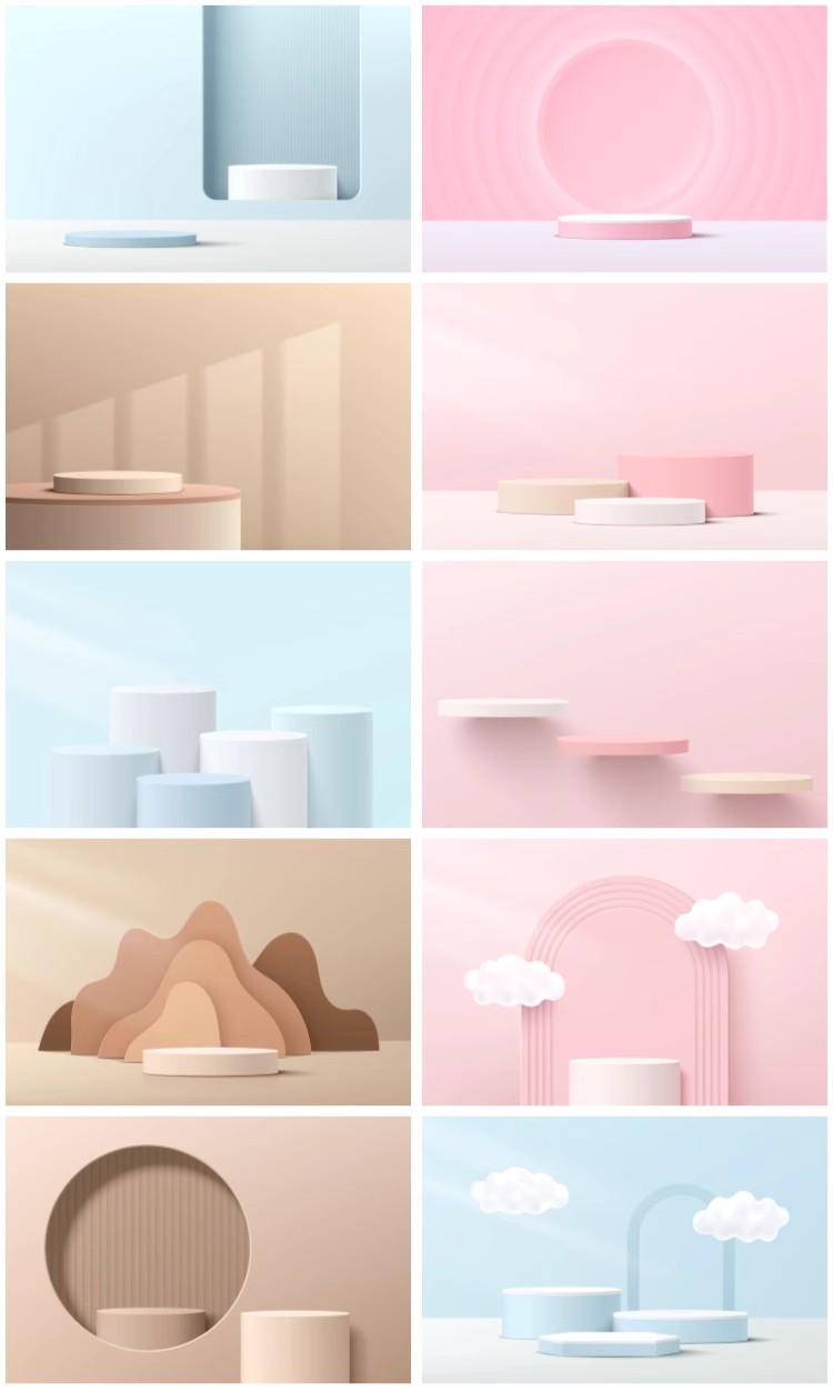 图片[18]-110款3D立体空间场景电商产品展台主图展示背景AI矢量图设计素材-大怪兽分享