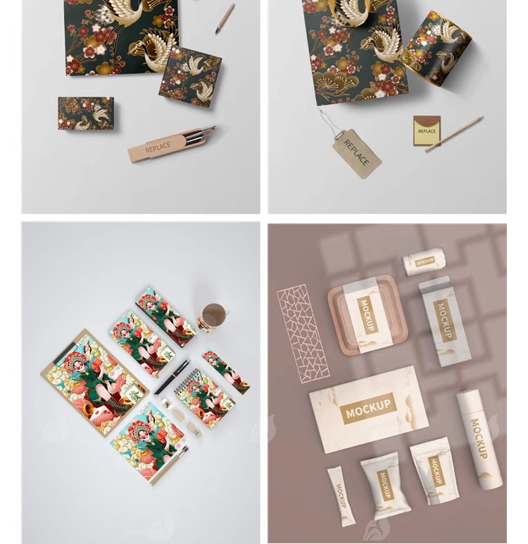 图片[32]-中式文创样机国风国风礼盒包装效果展示智能PSD贴图设计模板素材-大怪兽分享