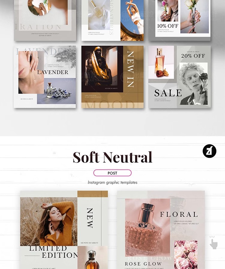 图片[4]-潮流时尚护肤化妆品朋友圈人物图文排版海报PSD版面设计素材模板-大怪兽分享