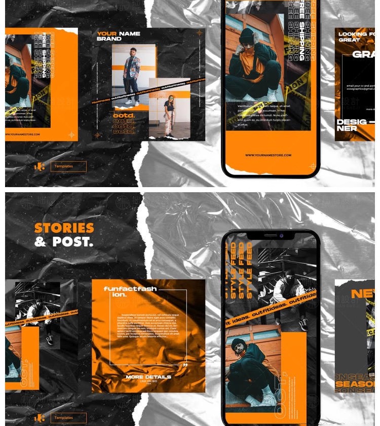 图片[6]-HC-19潮流时尚个性塑料胶纸褶皱纹理背景海报PSD设计素材模板贴图-大怪兽分享