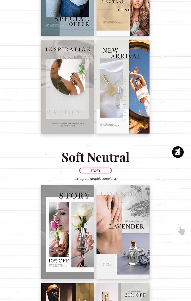 图片[11]-潮流时尚护肤化妆品朋友圈人物图文排版海报PSD版面设计素材模板-大怪兽分享