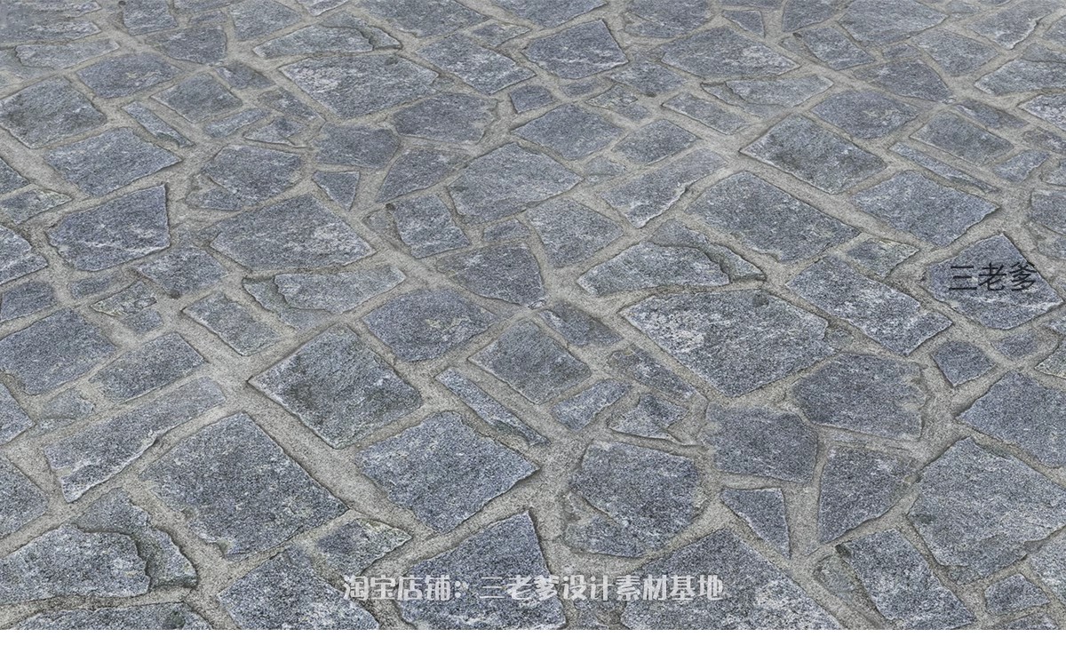 图片[41]-石头路面庭院汀步3D模型库 景观铺装室外石板石块青石板小路3dmax-大怪兽分享