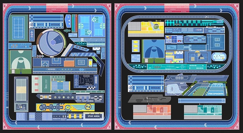 图片[41]-人行道步行道塑胶跑道su模型健身绿道骑行景观道路公园游草图大师-大怪兽分享