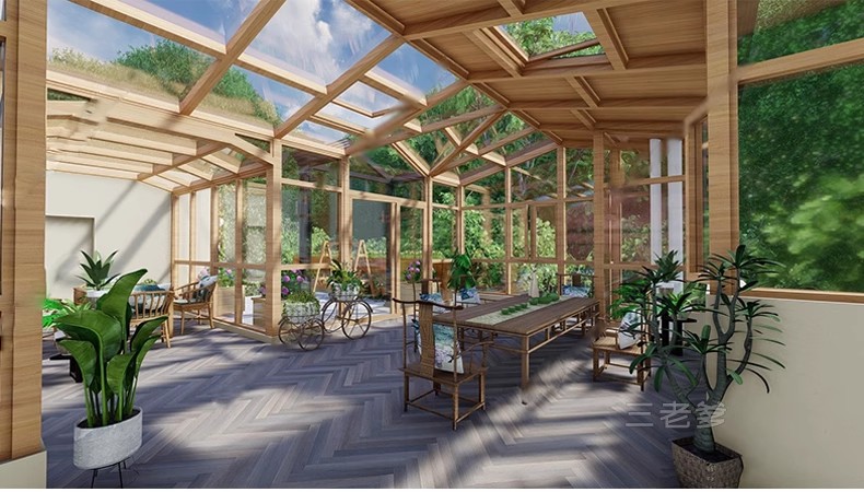 图片[42]-玻璃阳光房SU模型 现代家装别墅庭院封阳台露台屋顶设计草图大师-大怪兽分享