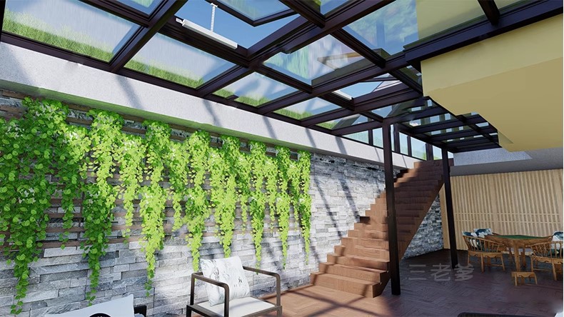 图片[43]-玻璃阳光房SU模型 现代家装别墅庭院封阳台露台屋顶设计草图大师-大怪兽分享