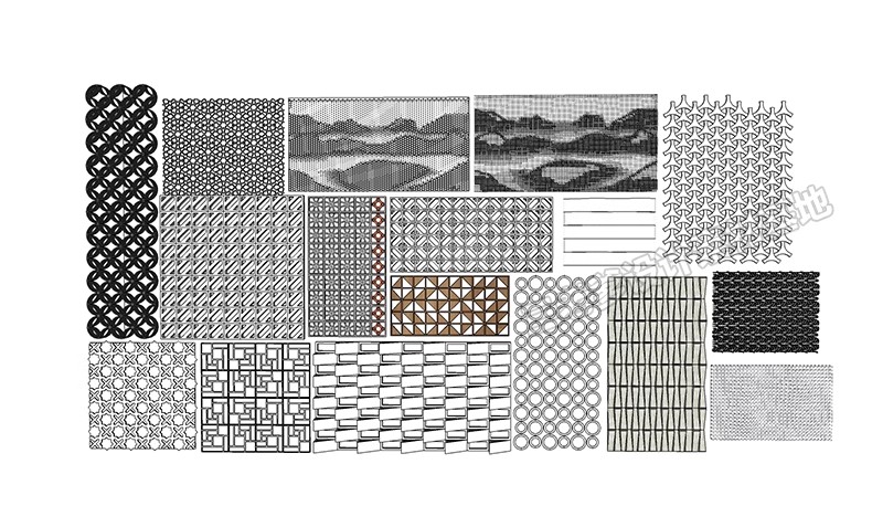 图片[45]-穿孔板冲孔锈板穿洞铝板异形建筑表皮镂空山形渐变纹理景墙su模型-大怪兽分享