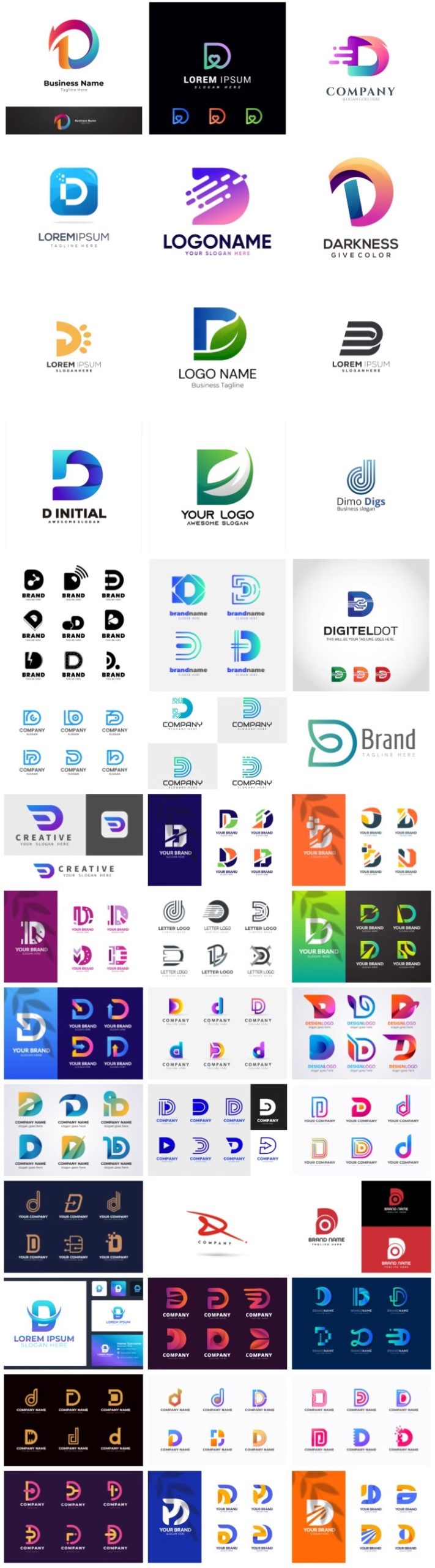 D字母D标志LOGO标识商标徽标图标图案ai矢量图设计素材EPS-大怪兽分享