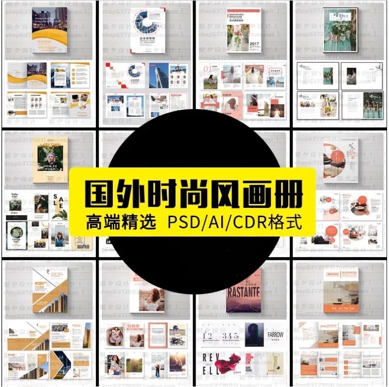 国外企业时尚画册模板PSD素材ai平面设计排版杂志cdr创意书版式-大怪兽分享