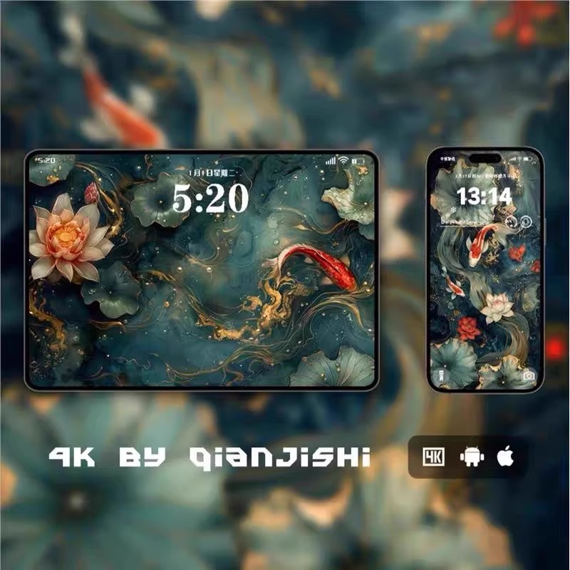 26P浓墨版绘4K超清无损壁纸 全画幅国风平板电脑全套折叠屏-大怪兽分享