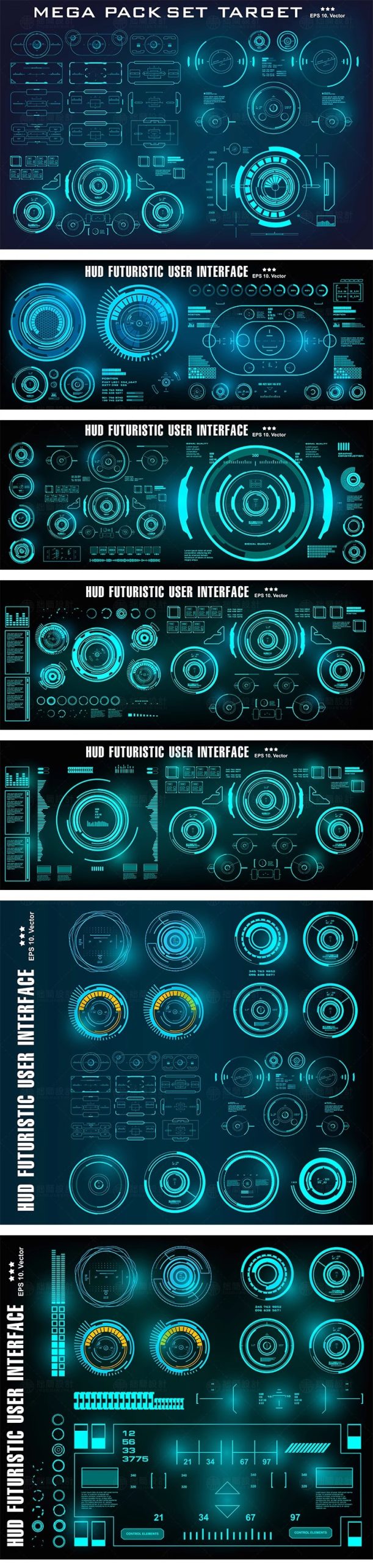图片[3]-未来科幻科技HUD界面弹窗边框仪表盘图AI矢量元素图形UI设计素材-大怪兽分享