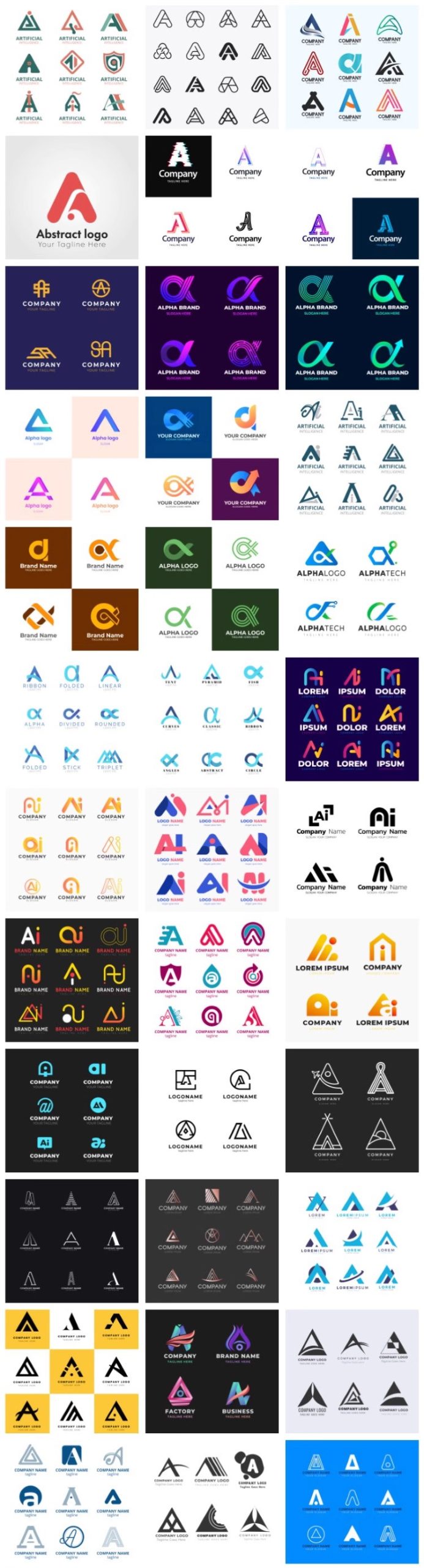 图片[3]-英文字母A标志LOGO标识商标徽标图标图案ai矢量图设计素材模板eps-大怪兽分享