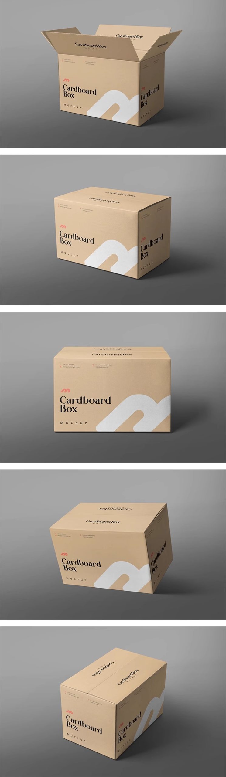 图片[3]-瓦楞纸箱快递纸箱子物流纸箱子效果展示贴图样机PSD设计素材模板-大怪兽分享