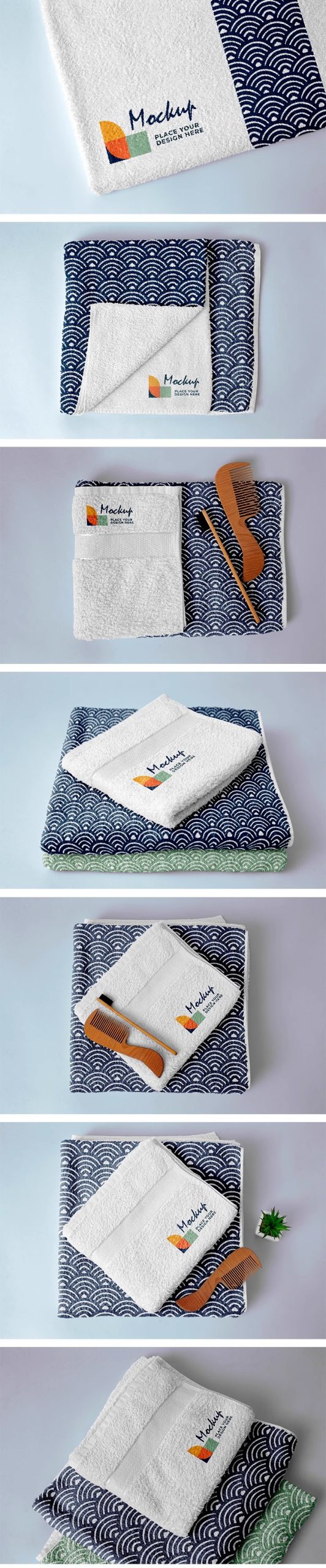 图片[3]-纺织品洗脸巾手帕毛巾浴巾布料面料效果展示贴图样机PSD设计素材-大怪兽分享