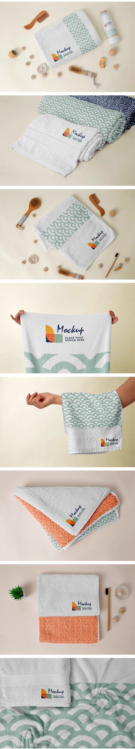 图片[4]-纺织品洗脸巾手帕毛巾浴巾布料面料效果展示贴图样机PSD设计素材-大怪兽分享