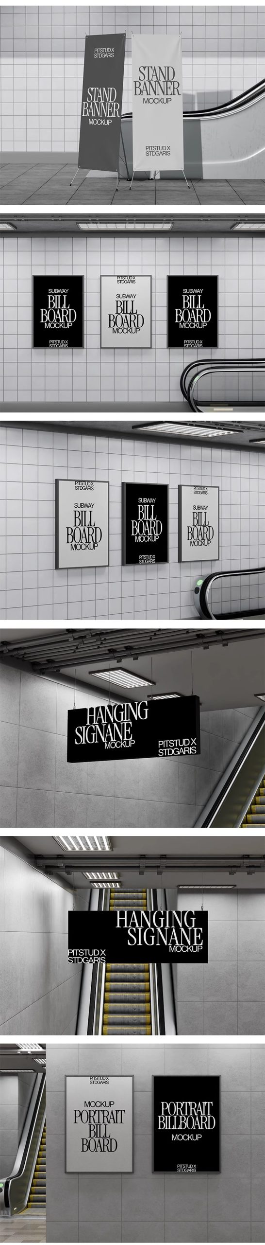 图片[4]-地铁站地下通道扶梯led灯箱广告牌海报效果图展示样机PSD设计素材-大怪兽分享