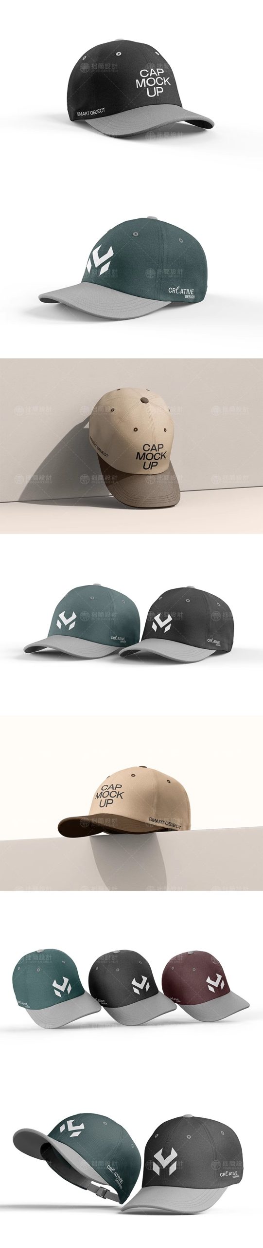 图片[4]-棒球帽遮阳帽鸭舌帽子logo标志效果展示贴图样机psd设计素材模板-大怪兽分享