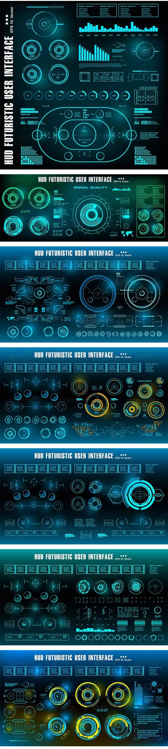 图片[4]-未来科幻科技HUD界面弹窗边框仪表盘图AI矢量元素图形UI设计素材-大怪兽分享